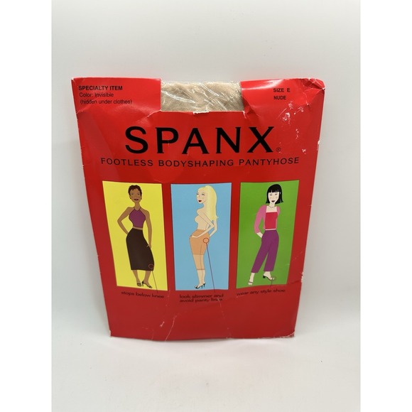 Spanx Footless Bodyshaping Pantyhose Nude Size E Control Top New In Package! - Picture 1 of 2